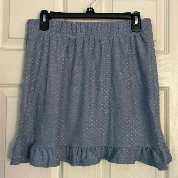Miss U waistband Swiss dot ruffle skirt in country blue - Picture 7 of 11
